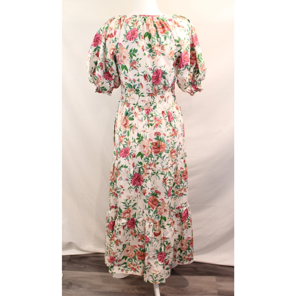 Anthropologie The Somerset Maxi Dress Womens XS Floral Neutral Motif Puff Sleeve - Picture 6 of 10